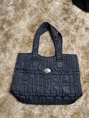 Harley Davidson Black Quilted Tote Bag